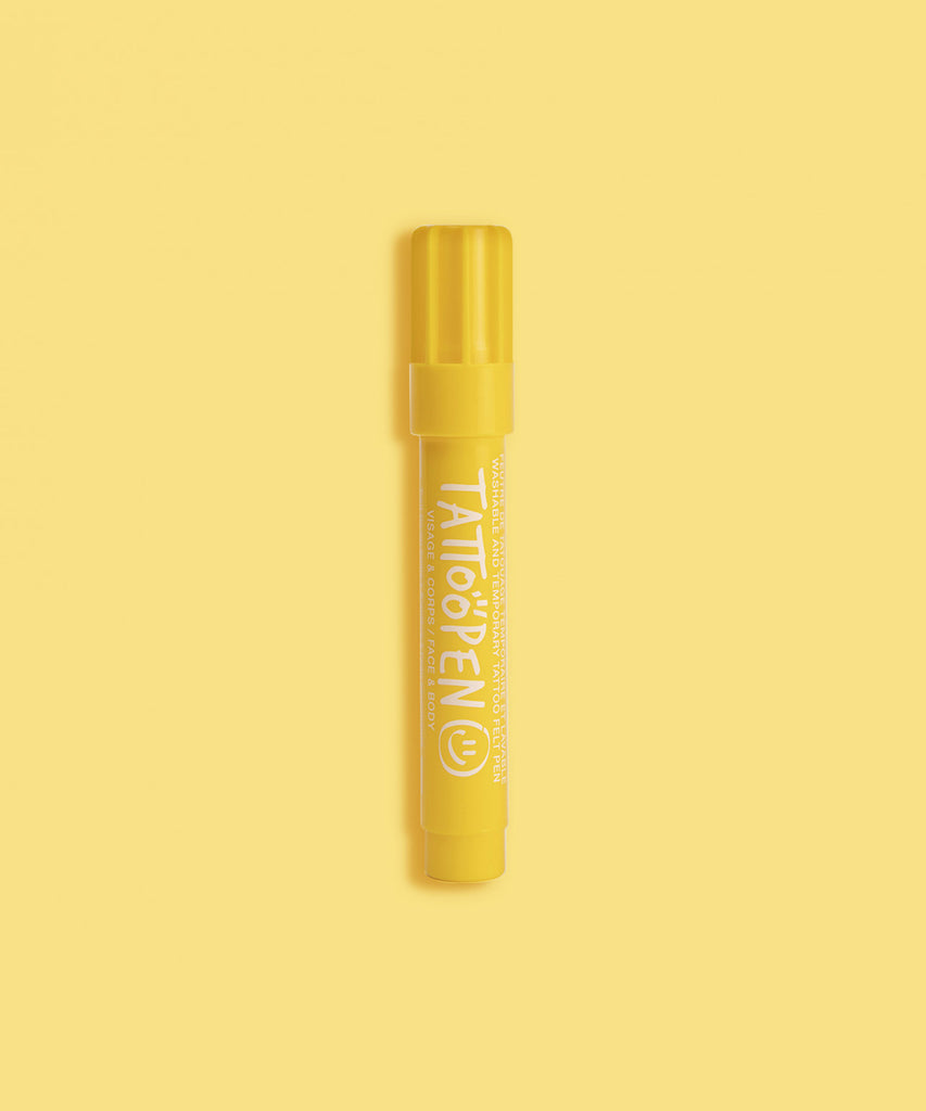 Nailmatic   TEMPORARY FELT PEN in Red.  Vegan, Cruelty-free.  So much fun away from screens and video games: let your imagination run free …with TATTOOPEN! This yellow felt pen enables you to create washable temporary tattoos. A great way to explore skin art. Yellow temporary tattoo pen for face and body. Develop you creativity and explore the colourful world of skin art. 